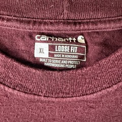 Carhartt K231 PRT Loose Fit Long Sleeve Logo Graphic T-Shirt Maroon Mens XL