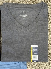 New George 3-PACK Men’s V-Neck T-shirt Tee Moisture Wicking Sz 42-44 LARGE (G1)
