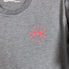Under Armour T Shirt Mens L Freedom Flag Cotton Loose Fit Graphic Gray Read