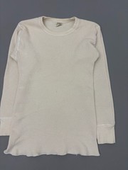 Vintage 80s Northwest Territory Thermal Shirt Cream Waffle Knit Long Sleeve L