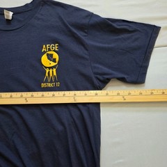 American Apparel AFGE District 12 Union T-Shirt Twelve Strong Navy Blue Large