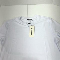 Jmierr Men’s White Long Sleeve Muscle T-Shirt V-Neck Ribbed T-shirt M