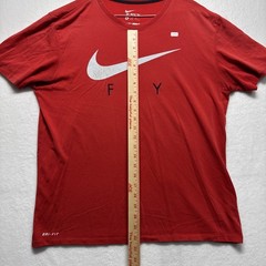 Nike Fly Shirt L Red Dri-FIT The Nike Tee Moisture Wicking Quick Drying