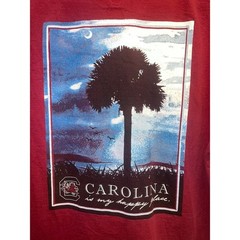 Vintage South Carolina Gamecocks Shirt Happy Place Red College University Tee L