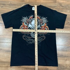 GILDAN Mens Dragons & Skull Size Medium T-Shirt Graphic Art