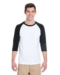 Gildan G570 Adult 100% USA Heavy Cotton Three-Quarter Raglan Sleeve T-Shirt
