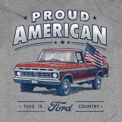 Joe Blow T’s Ford Truck Proud American Men’s Gray T-Shirt 6th Gen 1976 F Series