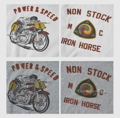 NON STOCK Pure Cotton Men T-Shirt Power & Speed Heavyweight Basic Tee T-Shirts