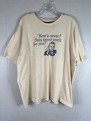 Vintage Y2K Hows Never Graphic TShirt XL Short Sleeve No Boundaries Grunge Humor