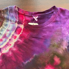 Tie Dyed Unisex T-shirt – Geode Reverse Ice Dye – Pink Purple Size Medium