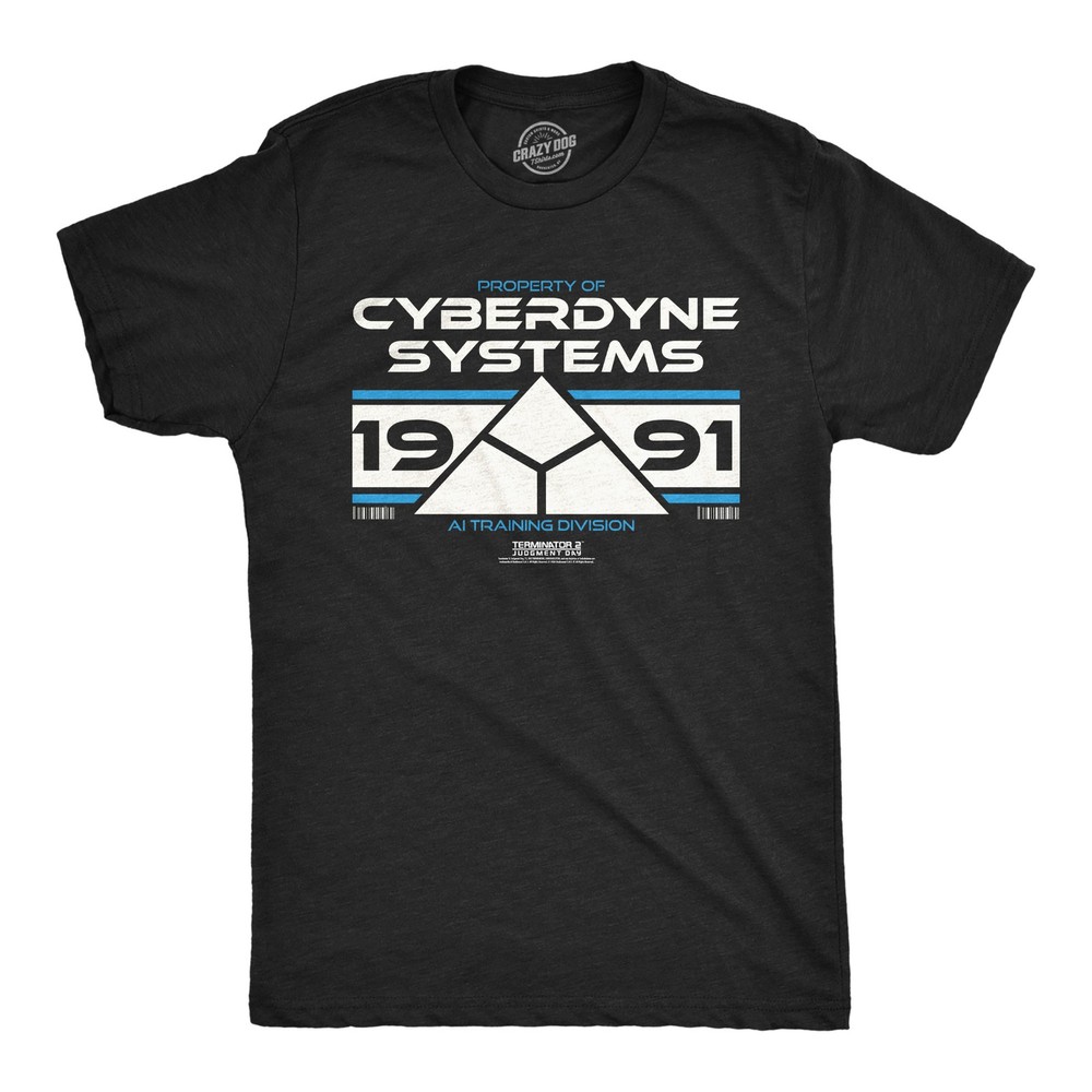 Mens Funny T Shirts Property Of Cyberdyne Systems 1991 Awesome Terminator 2
