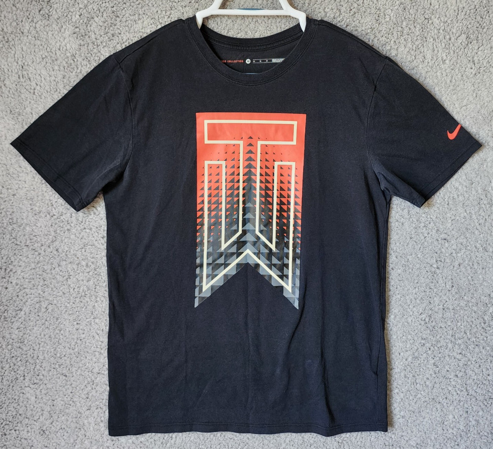 Nike Tiger Woods Collection Black & Red Graphic Dri Fit T Shirt Size Medium