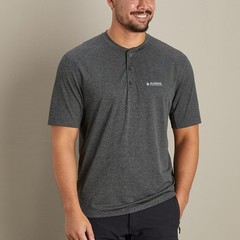 AKHG Duluth Trading Men’s Size L Tun-Dry Standard Fit Short Sleeve Henley Gray
