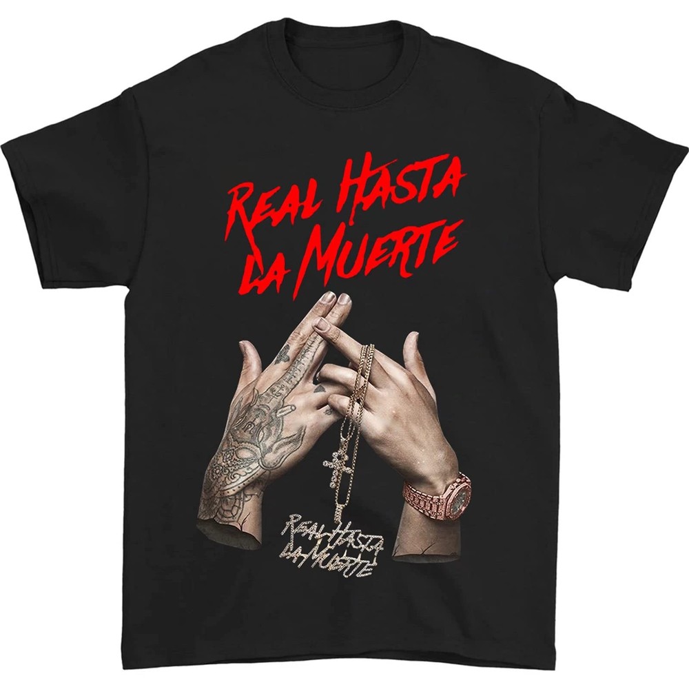 Anuel-AA-Real-Hasta-La-Muerte Shirt Fashion Men’s t Shirts top Black Medium