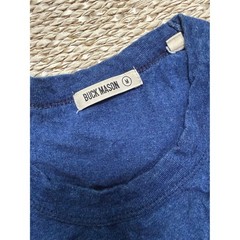Buck Mason Mens Indigo Slub Cotton Long Sleeve Pocket Tee Blue Size M