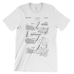 Golf Club Patent T-Shirt.100% Cotton Comfy Tee on Black White or Gray. NEW