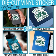 (3Pcs) Diddly Squat Farm Speed and Power Stickers Bumper Sticker Tractor Farming