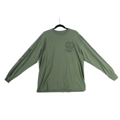 Second Amendment Militia Mens XL Long Sleeve Graphic T-Shirt Green Outlaw Eagle