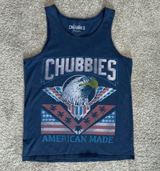 Chubbies Medium American Made Tank Top Bald Eagle Red White Blue USA Pride