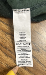 L.L.Bean Two Layer Henley Shirt Mens XL Regular Green Wool Blend Base Layer