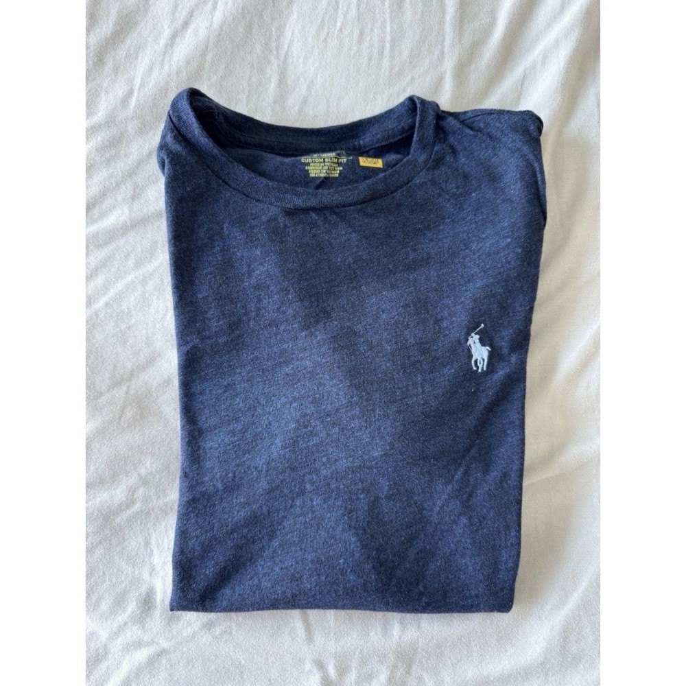 Polo Ralph Lauren Men Custom Slim Fit Navy Blue Short Sleeve T Shirt M