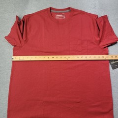 Eddie Bauer T Shirt Mens Large Red Legend Wash Crew Neck Pocket Casual NWT