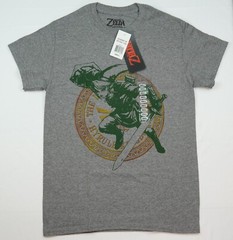 Legend of Zelda LINK Gray Green Gold T-Shirt Official Nintendo Mens Sizes Hyrule