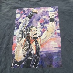 Art Shirt Mens Large Blue Short Sleeve Wrestling Multicolor Light Weight