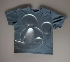 Vtg Y2K Disney Store Mickey AOP Studio Collection Crome Big Face Shirt Sz L