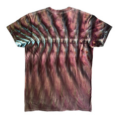 Roll Fold Ice Tie Dye T-Shirt, Unisex M SS Crew, Reddish Purple Wave