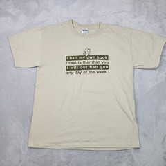 Vintage Fishing Shirt Men Large Tackle Bait Fisherman Fish Face Goods Y2K Adult