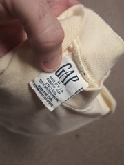VINTAGE 90s Gap Blank Minimalist Long Sleeve Mock Neck Shirt M USA