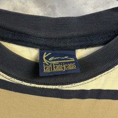 Vintage Karl Kana Jeans Striped T Shirt Mens 3XL 27.5×31.5 90s Y2K