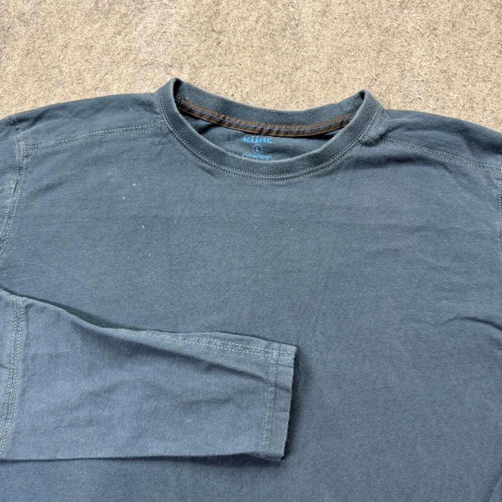 Kuhl Long Sleeve T-Shirt Men L Blue Wildfibre Crew Neck Solid Breathable