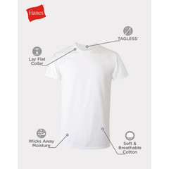 Hanes Men’s White Crew T Shirt Undershirts 10 Pack – XL size