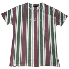 boohooMAN Mens Knit Shirt Bundle Pink Green Navy Yellow Stripe 2 Pack Medium