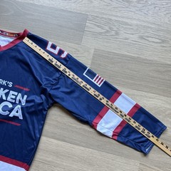 Reawaken America Tour Hockey Jersey Adult Large Patriotic Trump MAGA USA Flag