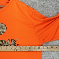 Mossy Oak Shirt Mens Large Orange Camo Logo Short Sleeve Polyester Hunting Tee