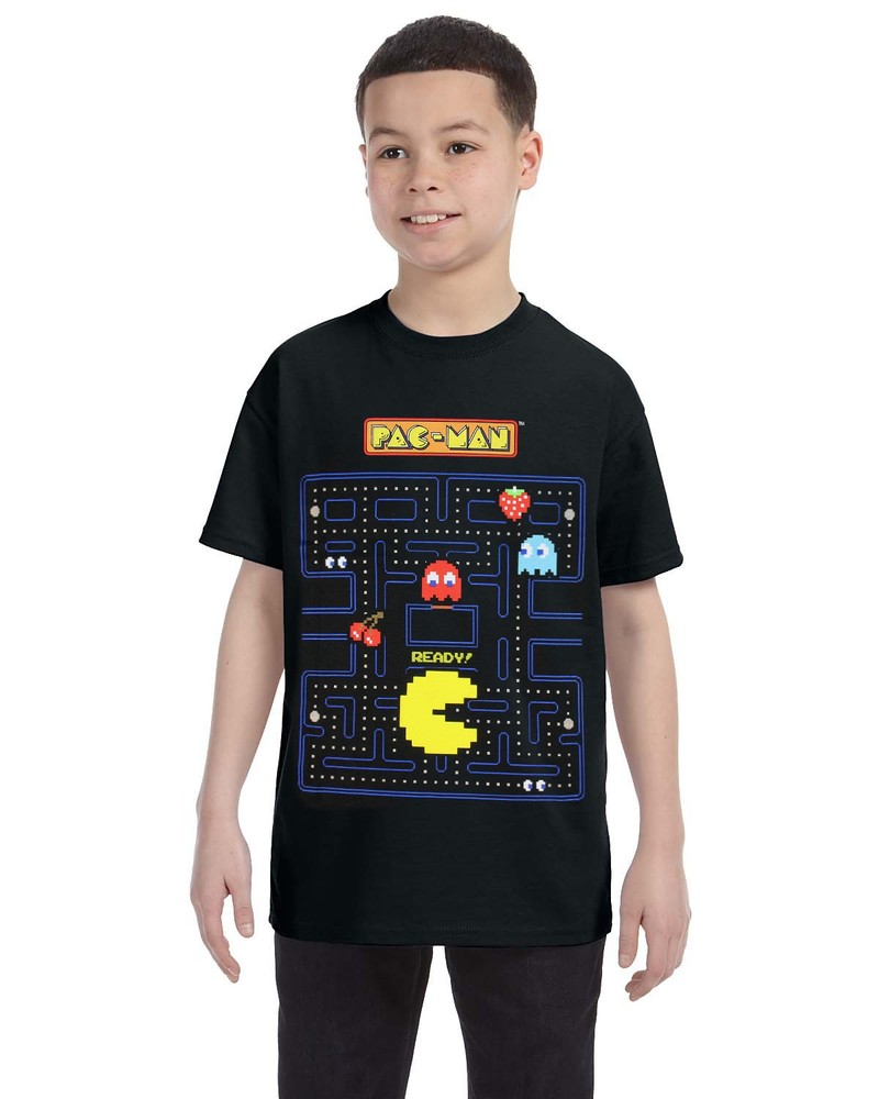 Pac-Man Boy’s Game Action Graphic Print T-Shirt (XX-Small)