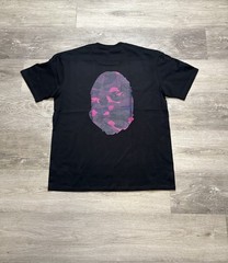 A Bathing Ape BAPE Men’s M Black Cotton Jersey Crew Neck Tee Camo Ape Head