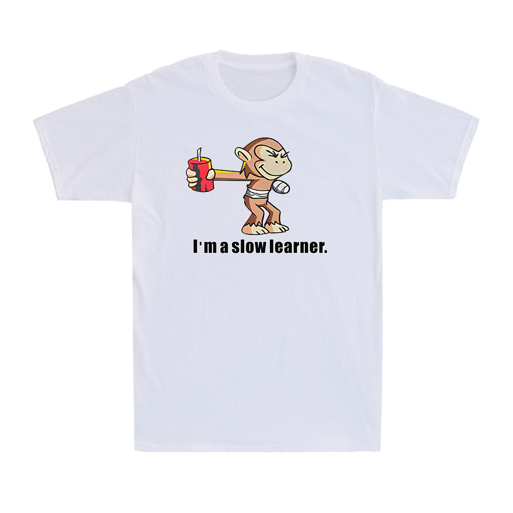 I’m A Slow Learner Injured Monkey Novelty Funny Gift Cartoon Men’s T-Shirt