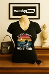 Stupid Canadian Wolf Bird Heated Rivalry Graphic Tee Shirt