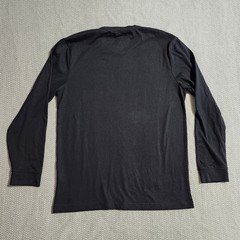 Wrangler Mens Long Sleeve Pocket T-Shirt Black Crew Neck Size M FUNITE F22