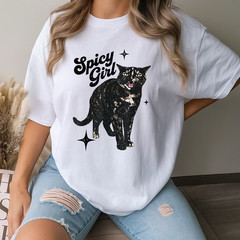 Spicy Girl Tortie Cat Vintage Feline Attitude Art T-Shirt