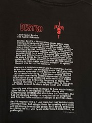Vintage Destro G.I. Joe Movie Hasbro 2000 Black T-Shirt Cotton Size Large
