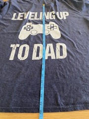 Mens Pregnancy T-Shirt SZ XL Leveling Up To Dad Graphic Announcement Gift Gray