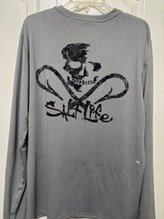 Salt Life SLX Gray Graphic Print Pocket Long Sleeve Crew Neck T-Shirt Men’s L