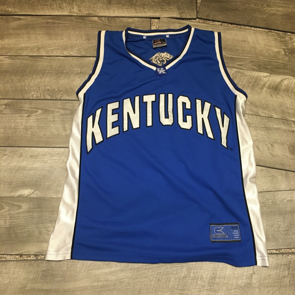 Blue Colosseum Kentucky Wildcats NCAA Basketball Jersey Uniform Size XL Vintage