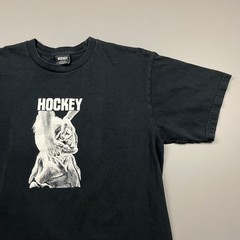 Hockey Eyes Without A Face T-Shirt Mens Large Black Graphic Skate Tee