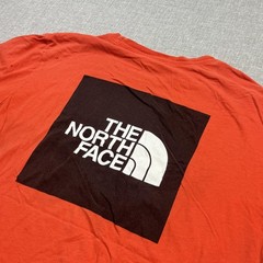 The North Face T-Shirt Mens L Orange Crew Neck Short Sleeve Tagless Back Logo
